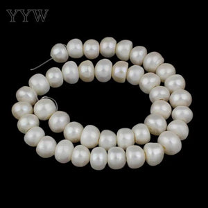 Freshwater Pearl 12-13mm Beads Button Natural 2.5mm Hole DIY Jewelry Making