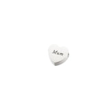 20Pcs Engrave Mum Heart Beads Stainless Steel Beads
