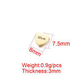 20Pcs Engrave Mum Heart Beads Stainless Steel Beads