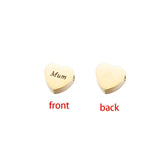 20Pcs Engrave Mum Heart Beads Stainless Steel Beads
