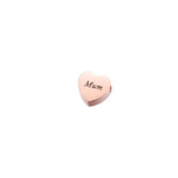 20Pcs Engrave Mum Heart Beads Stainless Steel Beads