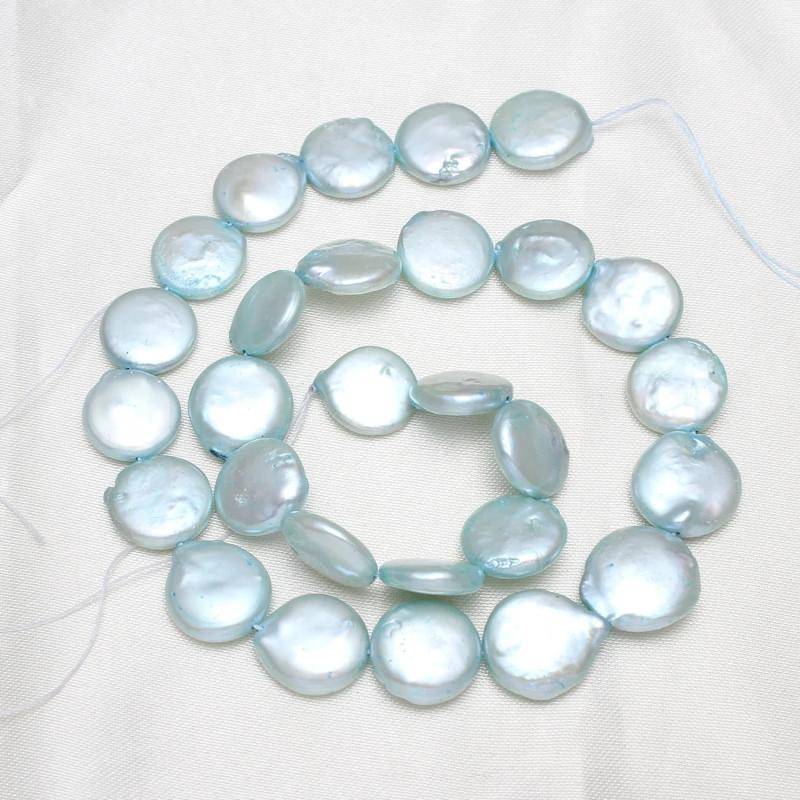 Cultured Freshwater Pearl Beads Button 13mm 14.7 Inch Strand