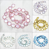Cultured Freshwater Pearl Beads Button 13mm 14.7 Inch Strand