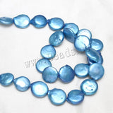 Cultured Freshwater Pearl Beads Button 13mm 14.7 Inch Strand
