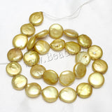 Cultured Freshwater Pearl Beads Button 13mm 14.7 Inch Strand