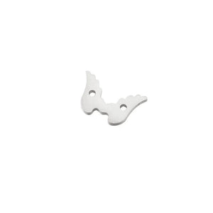 20Pcs Mirror Stainless Steel Angel Wing Charm DIY Jewelry