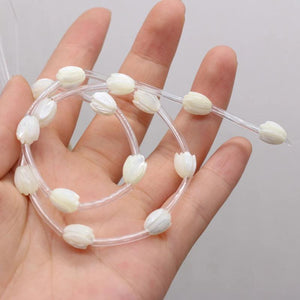 Natural Shell Buds DIY Jewelry Necklace Bracelet Size 8x10mm 15 Pcs