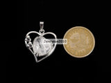 10Pcs/Pack Natural Gemstone Crystal Heart Pendant Charms Silver Plated