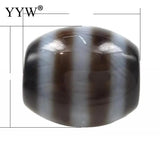 5PCs Natural Tibetan Dzi Beads, Oval, Stripe, Two Tone
