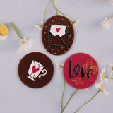 50pcs Pattern Print Geometry Acrylic Beads DIY Jewelry Earring Accessory