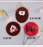 50pcs Pattern Print Geometry Acrylic Beads DIY Jewelry Earring Accessory
