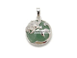 Round Sea Turtle Chakra Pendant Charms Silver Plated 10Pcs/Pack