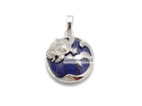 Round Sea Turtle Chakra Pendant Charms Silver Plated 10Pcs/Pack