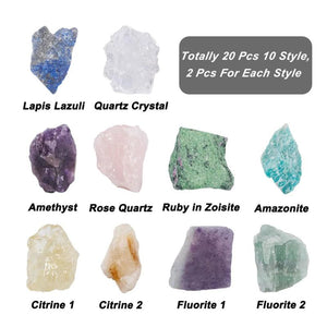 Kissitty 20 Pcs Mixed Rough Natural Stone Beads DIY Bracelets Necklaces Earrings
