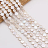 Natural Freshwater Pearls Beads Irregular Button Shape Loose Beaded
