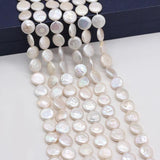 Natural Freshwater Pearls Beads Irregular Button Shape Loose Beaded