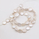 Natural Freshwater Pearls Beads Irregular Button Shape Loose Beaded