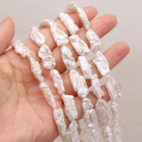 Freshwater Pearl Beads Long Strip Shape for Jewelry Making DIY