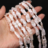 Freshwater Pearl Beads Long Strip Shape for Jewelry Making DIY