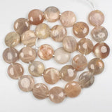 Natural Sunstone Smooth/Faceted Coin Beads 15inch