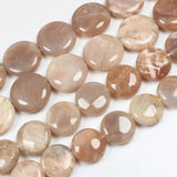 Natural Sunstone Smooth/Faceted Coin Beads 15inch