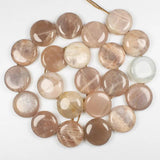 Natural Sunstone Smooth/Faceted Coin Beads 15inch