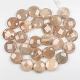 Natural Sunstone Smooth/Faceted Coin Beads 15inch