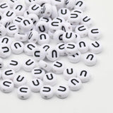 4x7mm Flat Acrylic Beads Alphabet Letter Loose Beads DIY Jewelry Making