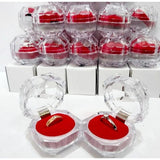 20PCS Acrylic Crystal Ring Earring Storage Display Boxes Clear Wedding Package