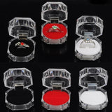 20PCS Acrylic Crystal Ring Earring Storage Display Boxes Clear Wedding Package