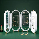 Foldable Jewelry Organizer Earrings Necklace Display Storage Box
