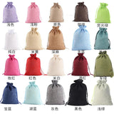 10pcs 7x9cm 10x14cm Linen Burlap Bag Drawstring Wedding Candy Gift Bags