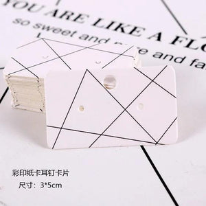 100pcs Colorful Printed Earring Cards Jewelry Paper Display Holder