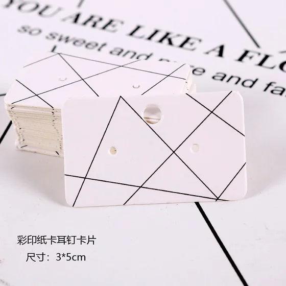 100pcs Colorful Printed Earring Cards Jewelry Paper Display Holder