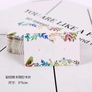 100pcs Colorful Printed Earring Cards Jewelry Paper Display Holder