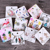 100pcs Colorful Printed Earring Cards Jewelry Paper Display Holder