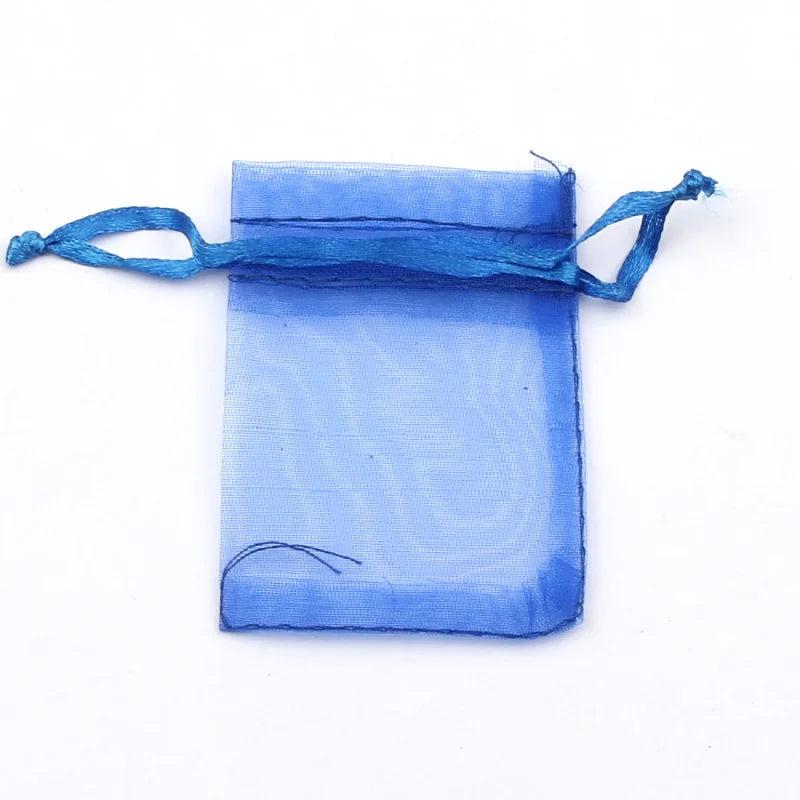50pcs Colorful Organza Bags Drawstring Gift Storage Wedding 7*9 9*12 10*15 13*18