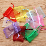 50pcs Colorful Organza Bags Drawstring Gift Storage Wedding 7*9 9*12 10*15 13*18