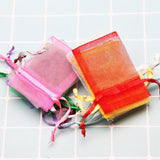 50pcs Colorful Organza Bags Drawstring Gift Storage Wedding 7*9 9*12 10*15 13*18