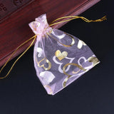 50pcs Roses Love Christmas Organza Sack Drawstring Bags
