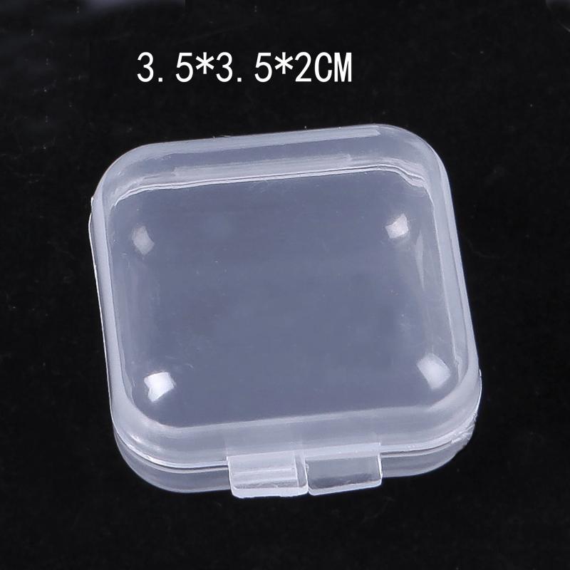 Mini Storage Box Transparent Square Plastic Box Earrings Jewelry Packaging