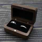 Wood Wedding Valentine Walnut Proposal Engagement Ring Holder Box Packaging Earr