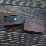 Wood Wedding Valentine Walnut Proposal Engagement Ring Holder Box Packaging Earr
