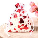 50pcs Organza Gift Bag Hot Red Love Heart Drawstring Pouches Wedding Party Candy