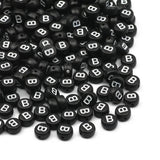 4x7mm Acrylic Beads Flat Round Pick Letters Loose Alphabet Spacer Beads