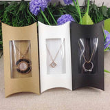 DIY Pillow Window Box Necklace Jewelry Card White/Kraft/Black
