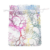 25pcs Purple Coral Pattern Drawstring Yarn Bag Pouches Jewelry Packaging