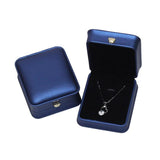 Rose Gold/Navy Blue/Green Pu Crown Buckle Pendant Necklace Jewelry Box