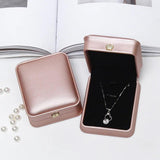 Rose Gold/Navy Blue/Green Pu Crown Buckle Pendant Necklace Jewelry Box