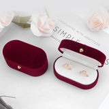 Portable Double Rings Box Wedding Engagement Ring Case Organizer for Women